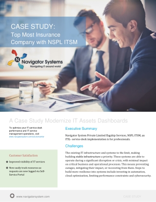 Case study: Top Most Insurance Company with NSPL ITSM