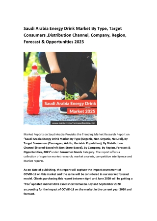 Saudi Arabia Energy Drink Market Report 2025