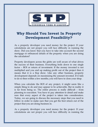 Why Should You Invest In Property Development Feasibility?