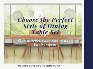 Choose The Perfect Style of Dining Tables Set In Manila