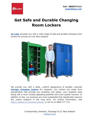 Get Safe and Durable Changing Room Lockers