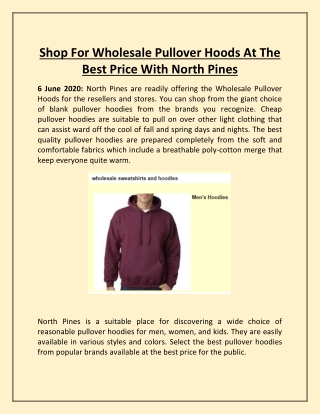 Shop For Wholesale Pullover Hoods At The Best Price With North Pines