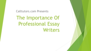 The Importance of Professional Essay Writers