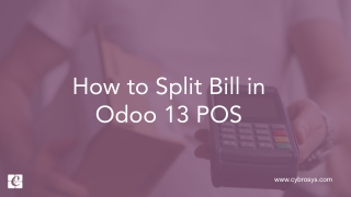 How to Split Bill in Odoo 13 POS