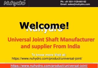 Universal Joint Cross Manufacturers-Nuhydro