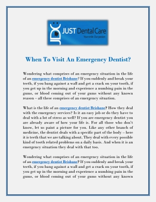 When To Visit An Emergency Dentist?