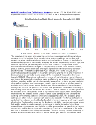 Global Explosion-Proof Cable Glands Market –Industry Analysis and Forecast 2019-2026
