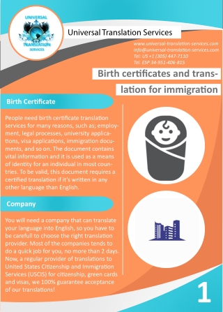 Birth Certificate Translation For Immigration