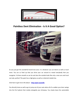 Paintless Dent Removal Louisville | Ding Repair | Dent Repair