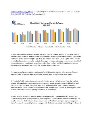 Global Haptic Technology Market – Industry Analysis and Forecast (2019-2026)