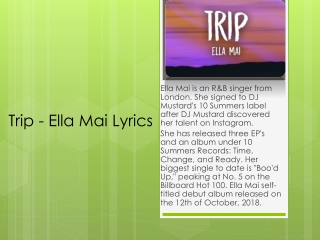 Trip - Ella Mai Lyrics