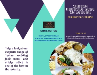 Know The Indian Wedding Menu In London