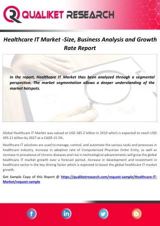 Global Healthcare IT Market Revenue, Gross Margin and Market Share (2020-2027)