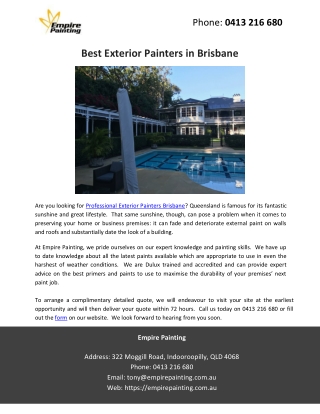 Best Exterior Painters in Brisbane