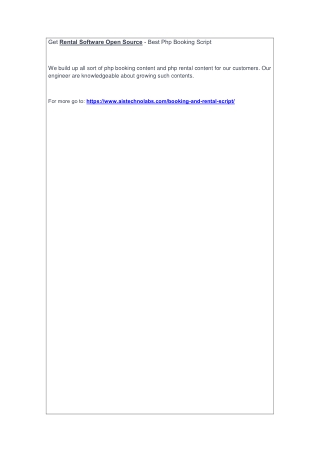 Get Rental Software Open Source - Best Php Booking Script