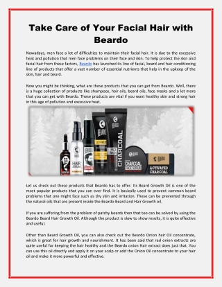 Take Care of Your Facial Hair with Beardo