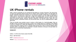 UK iPhone rentals