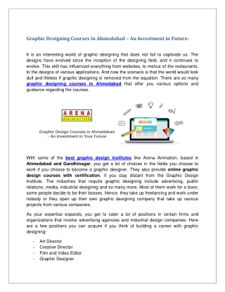 Graphics Design Online Training Institute in Ahmedabad