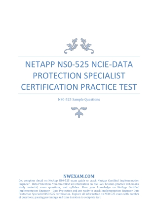 Latest NetApp NS0-525 Certification Practice Test