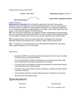 MethyleneBis (Thiocyanate) (MBT)