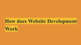 How does Website Development Work