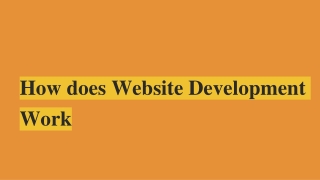 How does Website Development Work