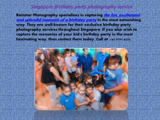 Singapore Birthday party photography service