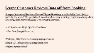 Scrape Customer Reviews Data off from Booking