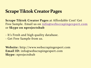 Scrape Tiktok Creator Pages