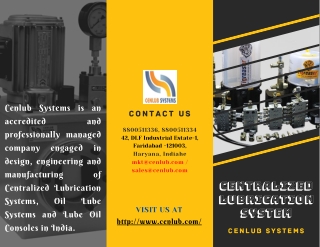Know About Centralized Lubrication System In India