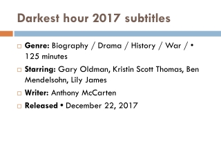 Darkest hour 2017 subtitles