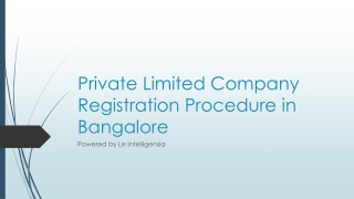 Private Limited Company Registration Procedure in Bangalore - Le Intelligensia