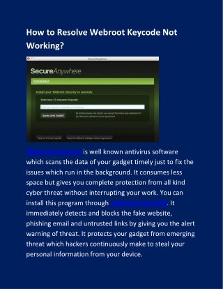 How to Resolve Webroot Keycode Not Working