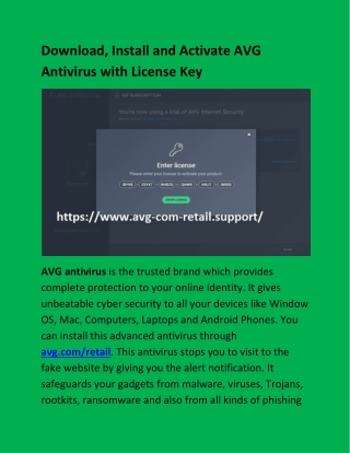Download, Install and Activate AVG Antivirus with License Key