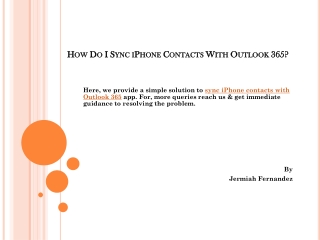 How Do I Sync Iphone Contacts With Outlook 365?