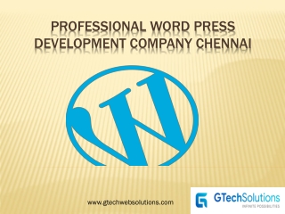 Professional WordPress Development Company Chennai