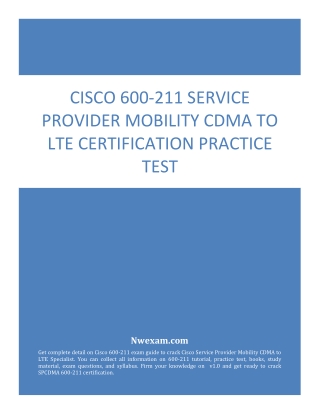 Cisco 600-211 Service Provider Mobility CDMA to LTE Certification Practice Test