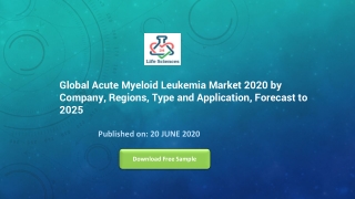 Global Acute Myeloid Leukemia Market 2020 by Company, Regions, Type and Application, Forecast to 2025