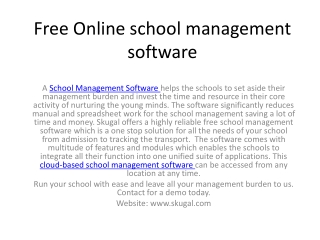 Free Online school management software