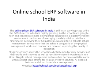 Online school ERP software in India