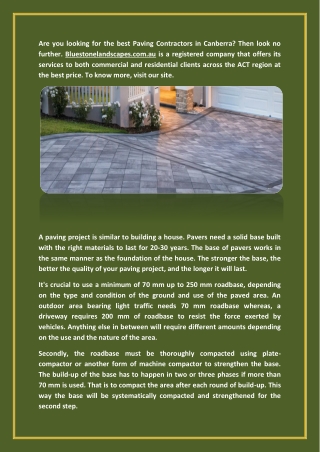 Professional Paving Contractors Canberra - Bluestone Landscapes