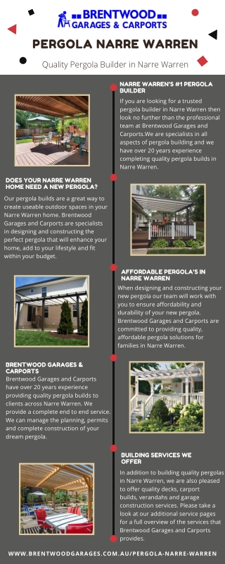 Building A Quality Pergola in Narre Warren