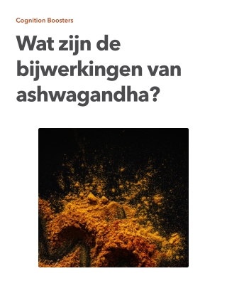 Bijwerkingen Van Ashwagandha