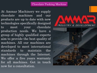 Chocolate Packing Machine - Ammar Machinery