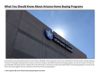 What You Should Know About Arizona Home Buying Programs