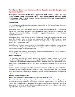Parathyroid Disorders Market Analysis, Trends, Growth, Insights and Dynamics By 2023