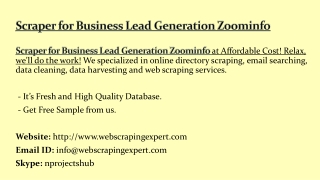 Scraper for Business Lead Generation Zoominfo