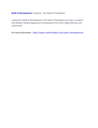 Node JS Development Company - Hire Node JS Developers