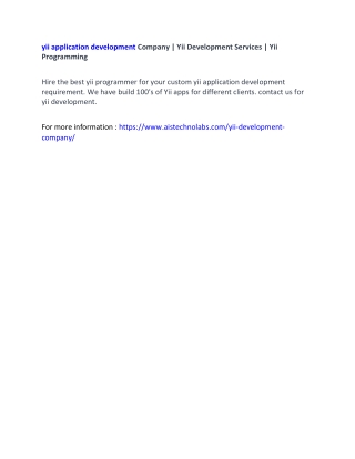 yii application development Company | Yii Development Services | Yii Programming