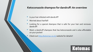 Ketoconazole shampoo for dandruff: An overview